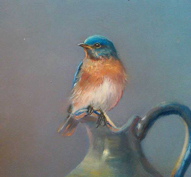 bluebird oil painting